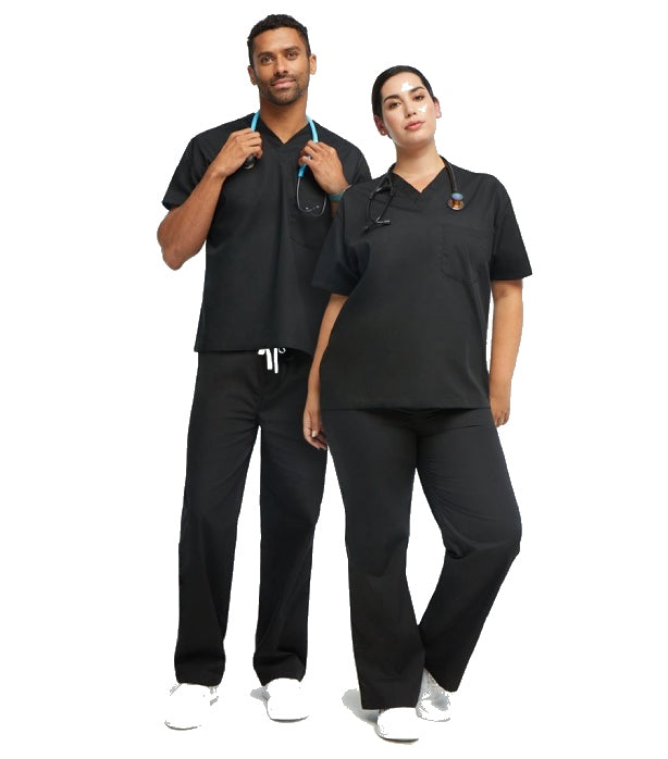 Interlock Stretch (100% polyester) Scrub set 2 pocket normal unisex solid half sleeve (top 1 pocket with bottom 1 pocket) with drawstring, non-elasticated waistband. Fabric weight above 4.86 oz