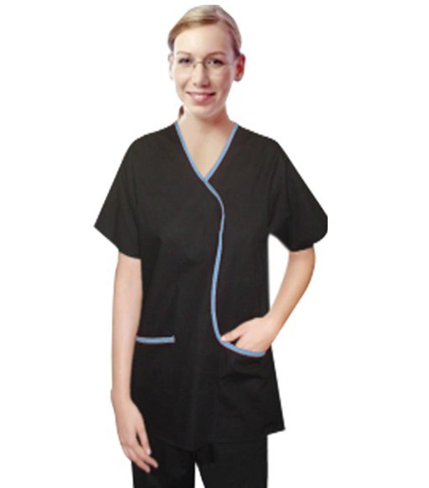 Poplin Set Contrast Piping L Style 4 Pocket Half Sleeve