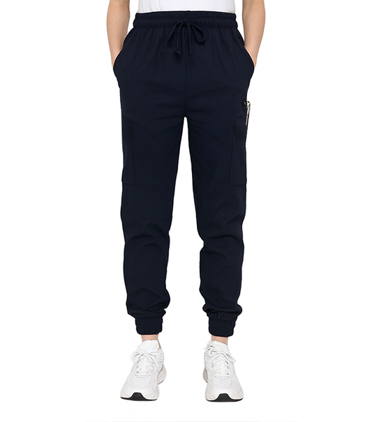 Microfiber Stretch Jogger Scrub Pant 6 pocket 2 side pocket 2 cargo pocket and 2 back pocket with half elastic waistband unisex