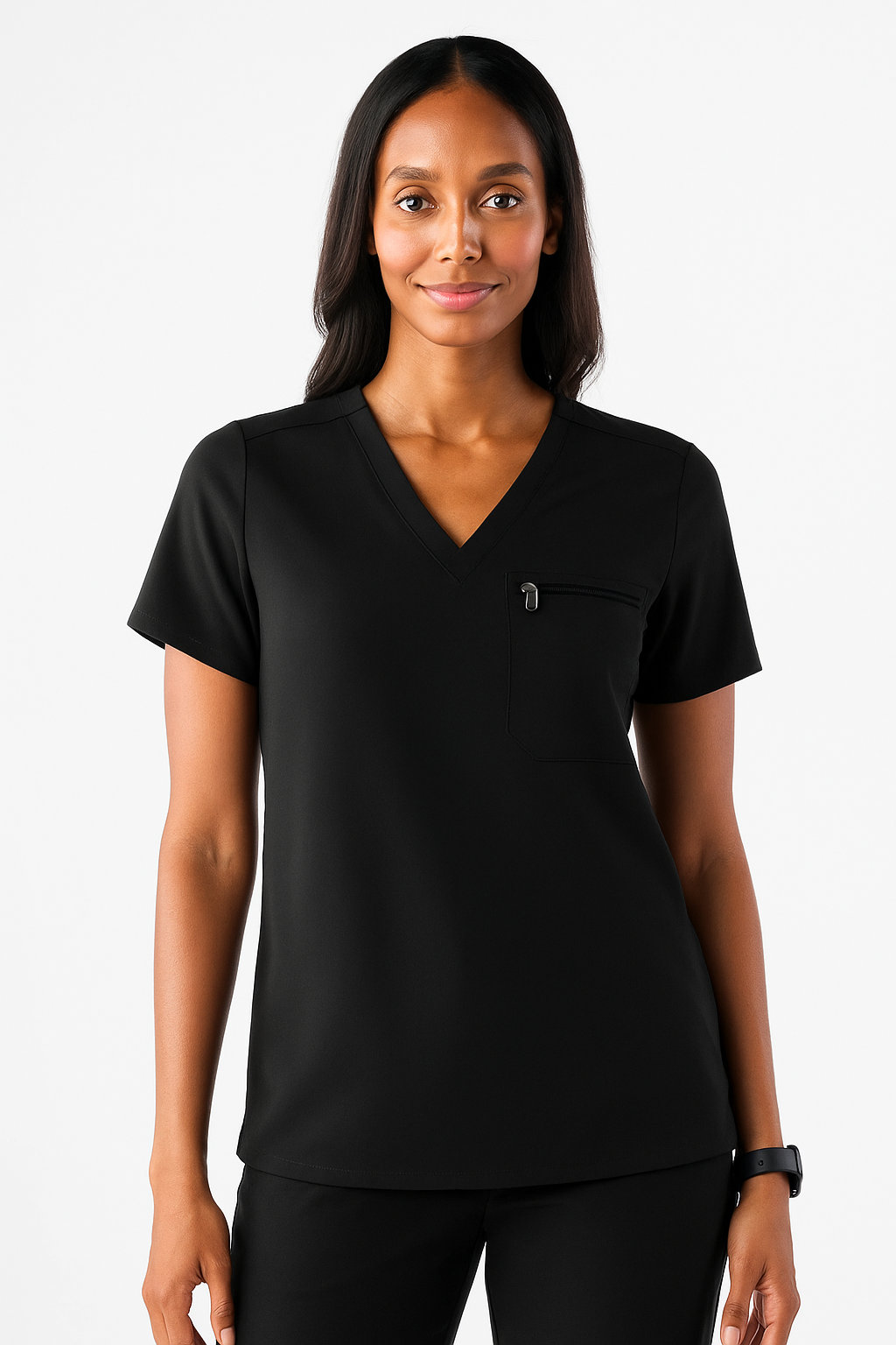 PW: MedEase DriFit Stretch Fabric Unisex Scrub Set (V-Neck 1 Zipper Pocket Top & Straight Legs 2 Side Pocket Pants)