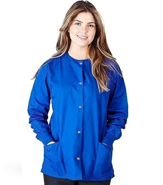 Poplin Unisex Scrub Jacket Full-Sleeve 2 Pockets with Plastic Buttons & Ribbed Cuffs