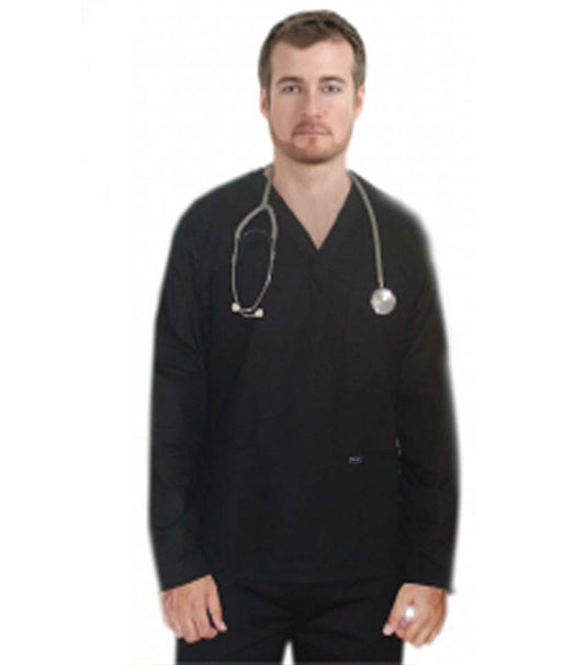 Microfiber Stretch Scrub set 6 pocket v neck full sleeve unisex (3 pocket top 3 pocket pant