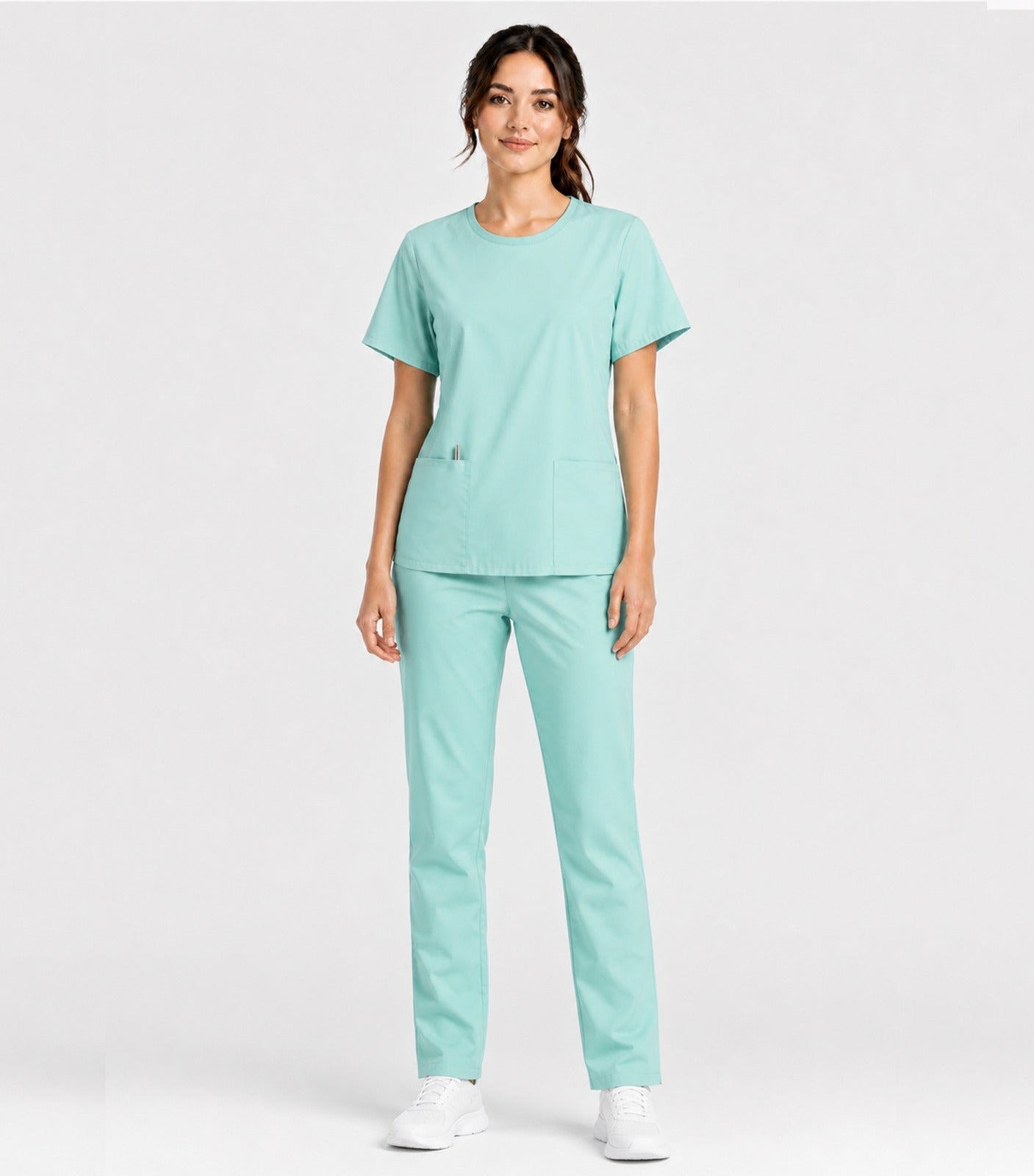 Poplin Unisex Round neck Scrub Set - 4 Pockets, Half Sleeves (2-Pocket Top & 2-Pocket Pant)