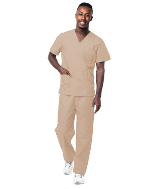 Poplin Unisex Scrub Set - 4 Pockets, Half Sleeves (3-Pocket Top & 1-Pocket Pant)