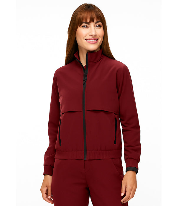 Microfiber Stretch Unisex Performance Scrub Jacket 2 Pockets Full Sleeves Ribbed Cuffs and Zip Closure