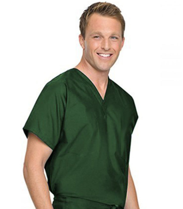 Poplin Unisex Reversible Scrub Set - 4 Pockets, Half Sleeves (1 pocket top 1 pocket pant) & 2 inside Pockets