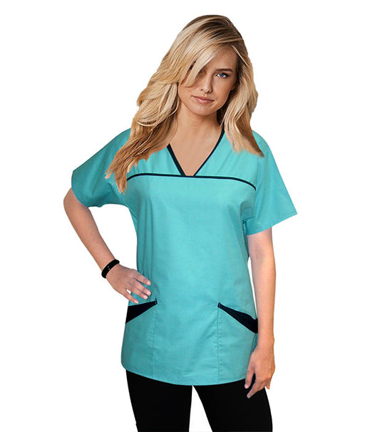 Poplin Princess Seam 4 pocket top half sleeve