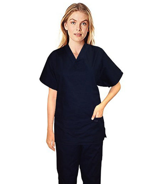 Microfiber Stretch Scrub set 3 pocket normal ladies solid half sleeve (2 pocket top, 1 pocket pant with drawstring, non-elasticated waistband)