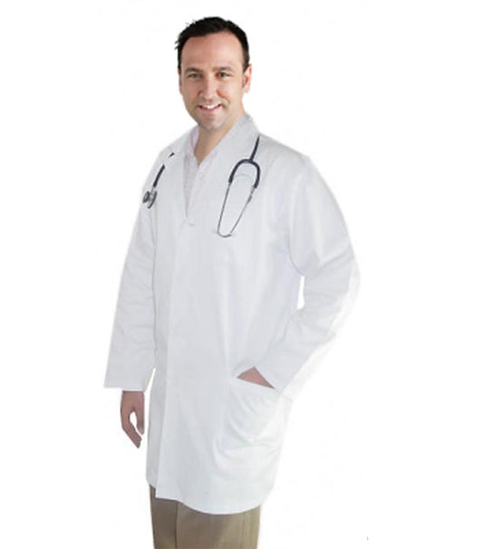 Twill labcoat unisex full sleeve with plastic buttons 3 pocket solid