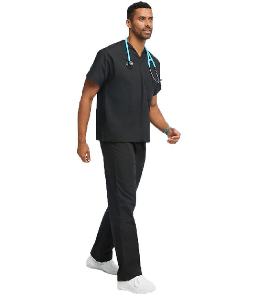 Interlock Stretch (100% polyester) Scrub set no pocket normal unisex solid half sleeve (top without pocket and bottom without pocket) with drawstring, non-elasticated waistband.Fabric weight above 4.86 oz