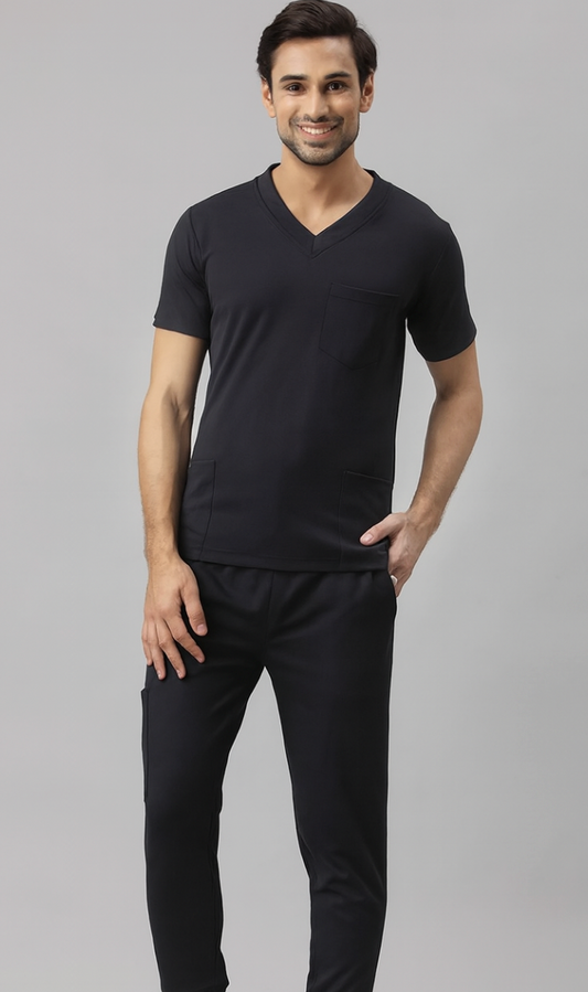 MedEase DriFit Stretch Fabric Unisex Scrub Set (V-Neck 3 Pocket Top & Straight Legs 2 Side Pocket Pants) - 50 Pieces MOQ