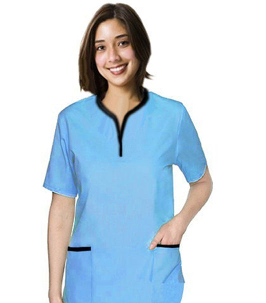 Set 5 pocket ladies half sleeve tunic style solid (top 2 pocket with bottom 3 pocket)