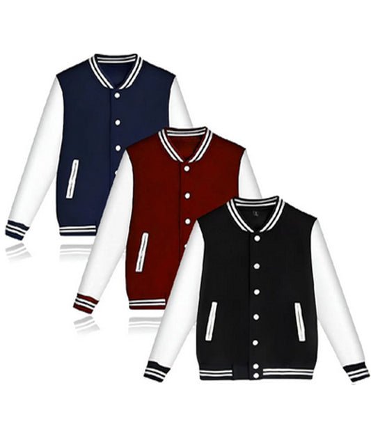 Pack of 3 Unisex Ascend Varsity Jackets Without Print - 2 Pockets