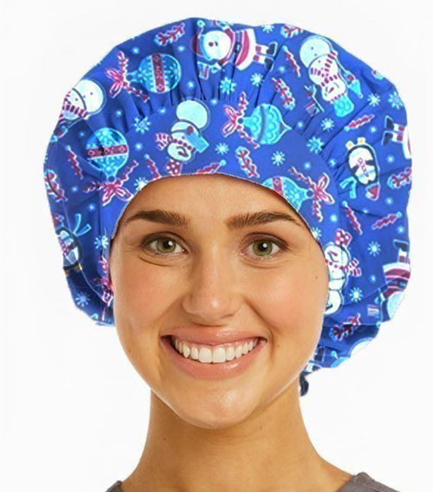 Printed Bouffant Scrub Cap