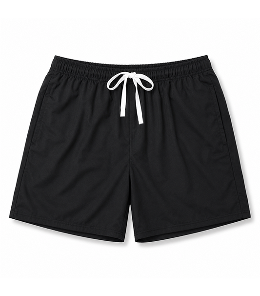 Poplin fabric short with 2 side pocket 1 back pocket elasticated twill drawstring (white) (inseam is 5 inches)