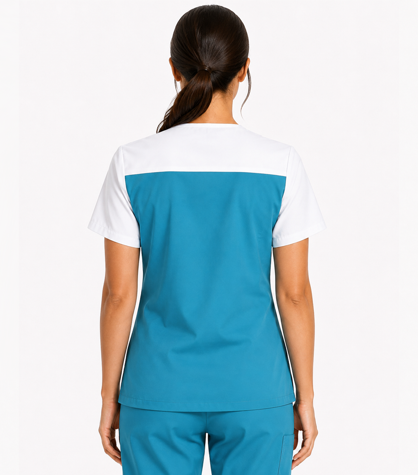 Poplin Cut N Sew style v-neck style 5 pocket top half sleeve