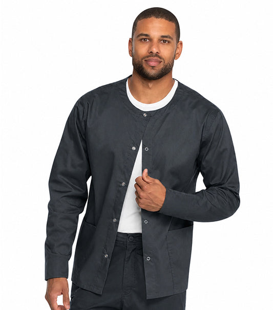 Poplin Scrub Jacket 2 pocket solid unisex full sleeve Plastic Button without rib