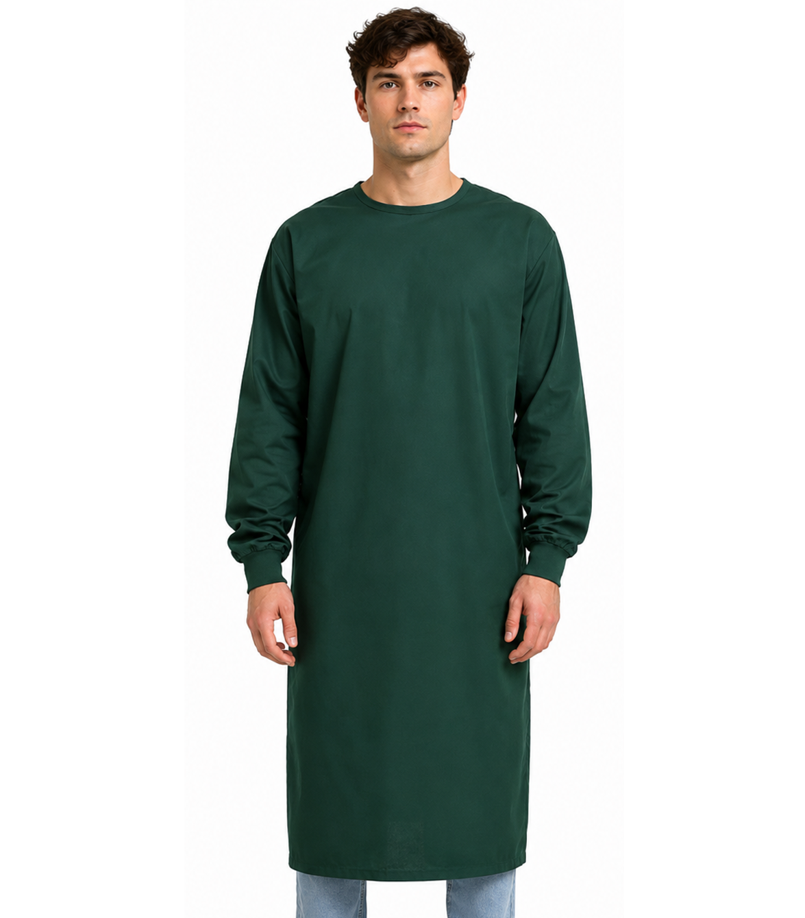 New Doctor gown in full sleeve with rib Back-open tie-able in Cut N Sew Style
