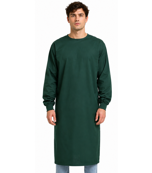 New Doctor gown in full sleeve with rib Back-open tie-able in Cut N Sew Style