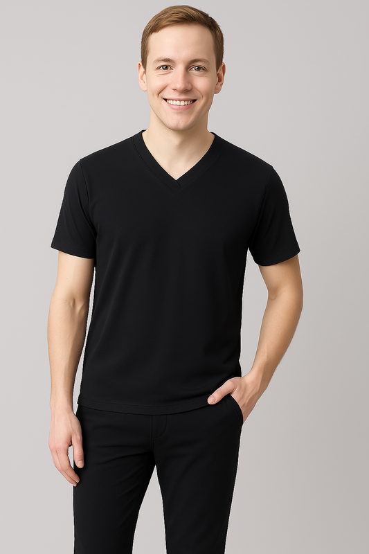 PW:MedEase DriFit Stretch Fabric Unisex Scrub Set (V-Neck Pocketless Top & Straight Legs 2 Side Pocket Pants)