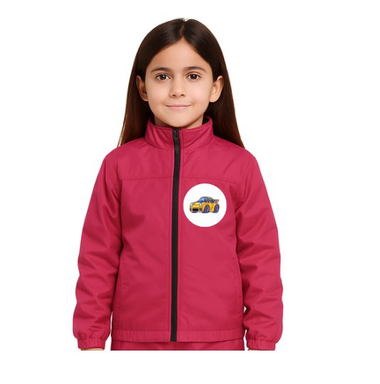Penelope Race Jacket With Print - Microfibre Fabric Jacket with 2 Side Pockets