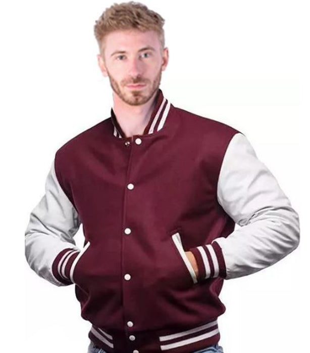 Unisex Baseball Varsity Coat Style Jacket for Men 2 Pockets Full Sleev ...