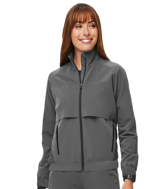 Stretchable Unisex Performance Scrub Jacket 2 Pockets Full Sleeves with Zip and Rib