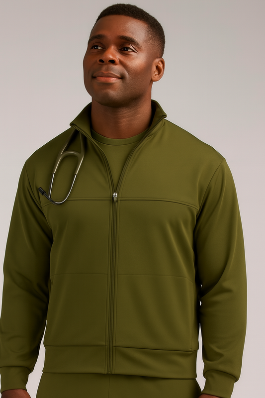 Polyester Mesh Moisture Wicking & Odor Protection Fabric Med-Athletica 3 Piece Unisex Scrub set - 6 pockets (2 pocket Jacket 4 pocket cargo jogger pant)